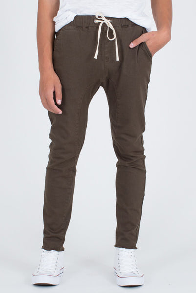 :DOK FACE Draw String Army Green Denim Joggers - Denim Jeans - denimkratos