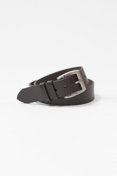 Double Down Brown Leather Belt - Belts - denimkratos