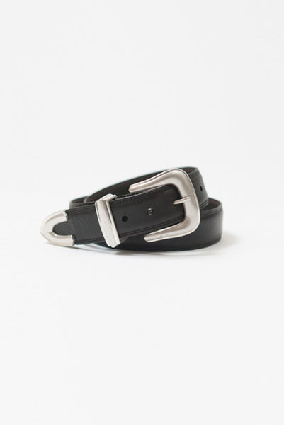 Lone Rider Black Leather Belt - Belts - denimkratos