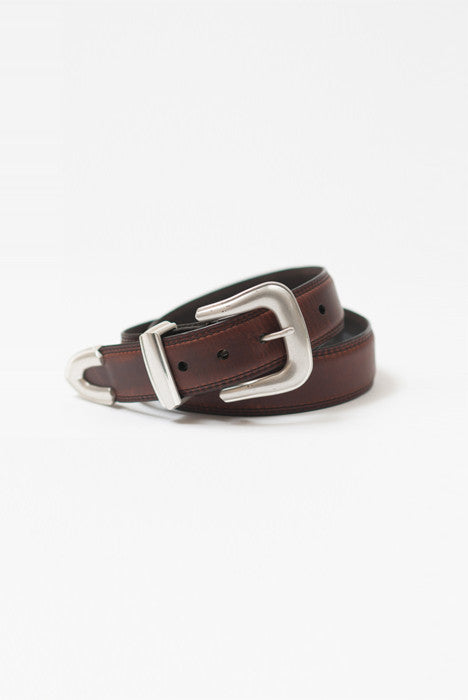 Lone Rider Brown Leather Belt - Belts - denimkratos