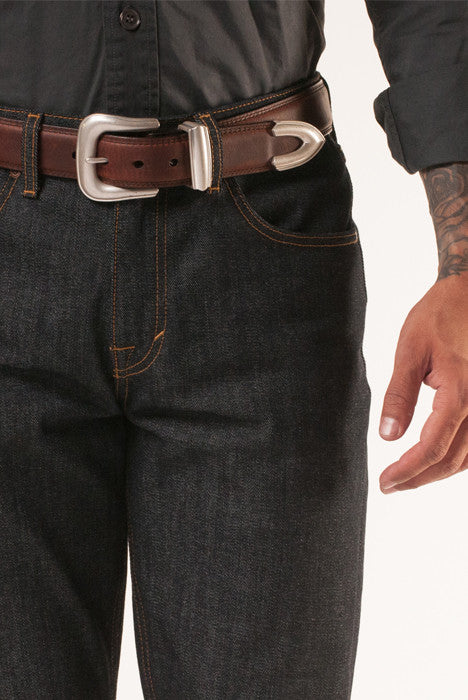 Lone Rider Brown Leather Belt - Belts - denimkratos