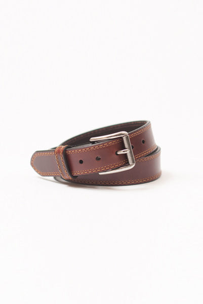 Rough Rider Burgundy Leather Belt - Belts - denimkratos